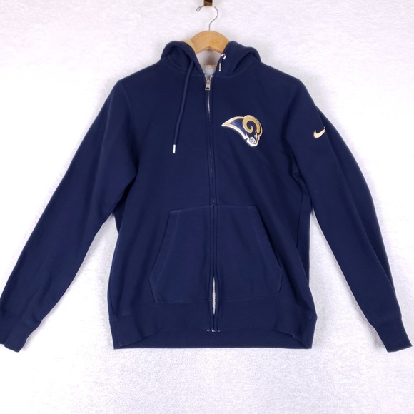 Nike Other - Nike Rams Full Zip Hoodie Mens XL‎ NFL Team Apparel Navy Blue Fleece Swoosh